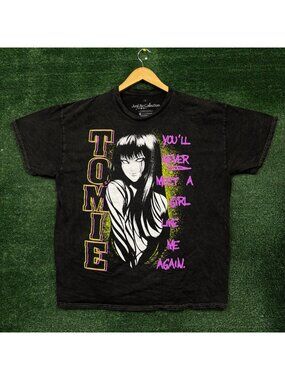 Junji Ito Tomie Horror Manga Mineral Wash T-Shirt Size Large
